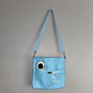PAR FORE Vtg Light Blue Women's Caddy Golf Bag Purse Tees Sunglasses